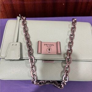 Prada Light Green Leather Crossbody Bag